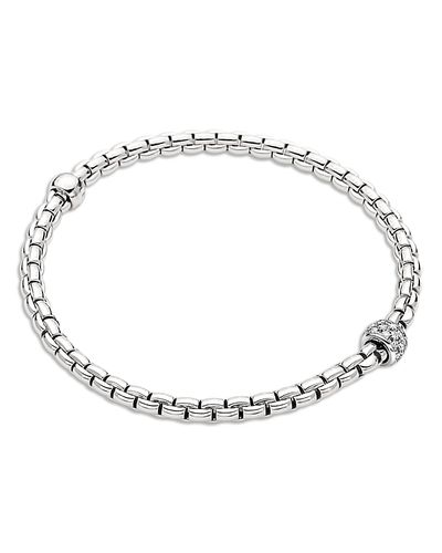 Fope Fope 18K White Gold Eka Diamond Pave Rondelle Flex'it Bracelet