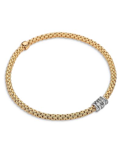Fope Fope 18K Yellow Gold Prima Diamond Rondelle Flex Bracelet