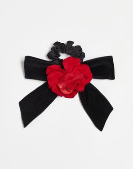 For Love & Lemons For Love & Lemons 3D floral detail hair bow in black-Red