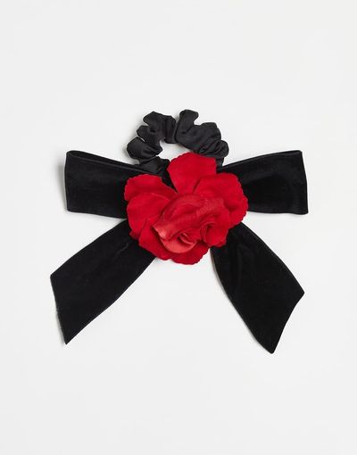 For Love & Lemons For Love & Lemons 3D floral detail hair bow in black-Red