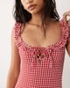 For Love & Lemons For Love & Lemons Alison ruffle trim swimsuit in red gingham - 3