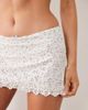 For Love & Lemons For Love & Lemons cape cod frill detail bikini skirt in vintage cream floral - part of a set-White - 2