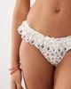For Love & Lemons For Love & Lemons Cherry mae frill detail bikini bottom in cream floral - part of a set-White - 3