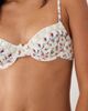 For Love & Lemons For Love & Lemons Cherry mae ribbon detail bikini top in cream floral print - part of a set-White - 3