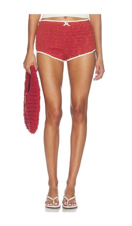For Love & Lemons For Love & Lemons Crochet Rugby Micro Shorts