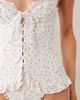 For Love & Lemons For Love & Lemons Daisy frill detail one piece swimsuit in vintage cream floral-White - 2