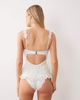 For Love & Lemons For Love & Lemons Daisy frill detail one piece swimsuit in vintage cream floral-White - 4
