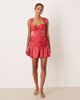 For Love & Lemons For Love & Lemons drape bow detail low back mini dress in red - 3