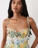 For Love & Lemons For Love & Lemons Elea rosette detail sweetheart neck mini dress in multi floral - 4