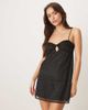 For Love & Lemons For Love & Lemons embellished rhinestone slip dress with open back in black - 1