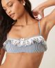 For Love & Lemons For Love & Lemons embroidered anchor textured bikini top in blue stripes - part of a set - 1