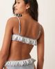 For Love & Lemons For Love & Lemons embroidered anchor textured bikini top in blue stripes - part of a set - 3