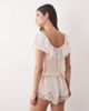 For Love & Lemons For Love & Lemons Grace lace hem bow detail romper in light pink - 2