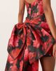 For Love & Lemons For Love & Lemons high neck mini dress with exaggerated bow back in dark romance red floral - 4