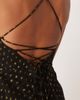For Love & Lemons For Love & Lemons lace-up back strappy maxi dress in black polka dot print - 4