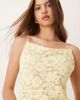 For Love & Lemons For Love & Lemons Lakeside scallop edge lace mini dress in yellow - 4