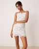 For Love & Lemons For Love & Lemons Lakeside scallop edges lace mini dress in white - 3
