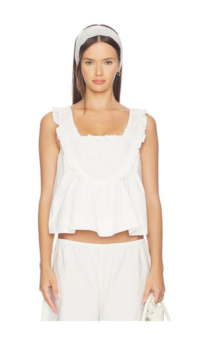 For Love & Lemons Laura Eyelet Top