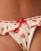 For Love & Lemons For Love & Lemons leah floral print thong in cream floral - part of a set-White - 2