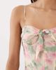 For Love & Lemons For Love & Lemons Lilou underwire corset detail asymmetric floaty hem maxi dress in pink floral-Yellow - 3