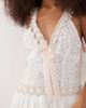 For Love & Lemons For Love & Lemons locked hearts plunge neck lace bodice embellished mini dress in white - 3