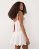 For Love & Lemons For Love & Lemons locked hearts plunge neck lace bodice embellished mini dress in white - 4