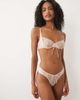 For Love & Lemons For Love & Lemons lottie thong in cream and pink - part of a set-White - 2