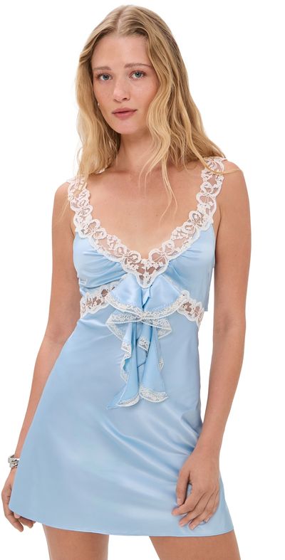 For Love & Lemons For Love & Lemons Mermaid Slip Dress Blue White