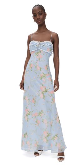 chinese dress ladies For Love & Lemons Organza Floral Maxi Dress main image 0
