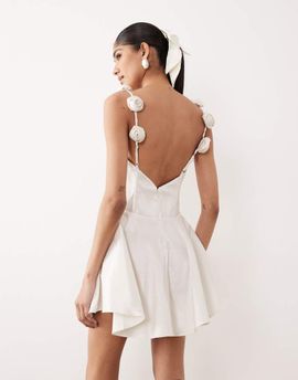 For Love & Lemons For Love & Lemons Orsa Bridal mini dress in white-Black