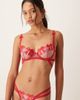 For Love & Lemons For Love & Lemons perfect match embroidered satin bow & heart underwire bra in red - part of a set - 1