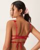 For Love & Lemons For Love & Lemons perfect match embroidered satin bow & heart underwire bra in red - part of a set - 3