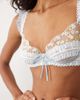 For Love & Lemons For Love & Lemons Pinkaboo floral embroidered bra with ruffle shoulders in blue - part of a set - 3