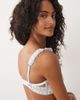 For Love & Lemons For Love & Lemons Pinkaboo floral embroidered bra with ruffle shoulders in blue - part of a set - 4