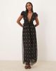 For Love & Lemons For Love & Lemons Poppy pleated lace maxi dress in black-Brown - 1