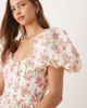 For Love & Lemons For Love & Lemons puff sleeve milkmaid mini dress in white floral - 3