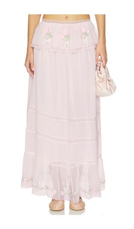 For Love & Lemons For Love & Lemons Rae Rose Maxi Skirt
