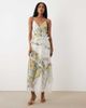For Love & Lemons For Love & Lemons Rosalyn V-neck lace detail cami maxi dress in multi floral - 1