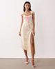 For Love & Lemons For Love & Lemons rue midi dress in soft yellow - 1