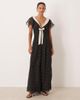 For Love & Lemons For Love & Lemons sailor collared jumpsuit in mono polka dot print-Black - 1