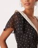 For Love & Lemons For Love & Lemons sailor collared jumpsuit in mono polka dot print-Black - 4