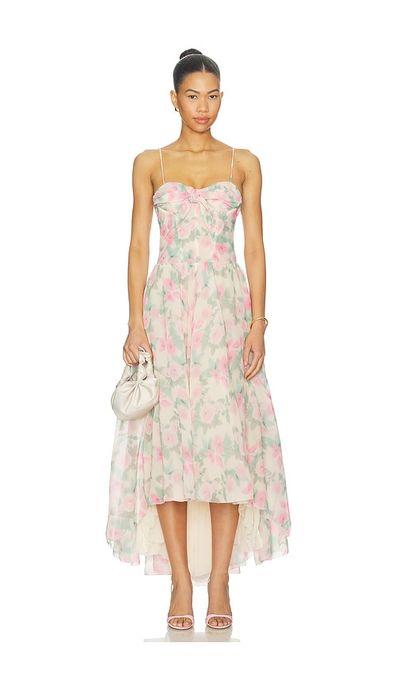 For Love & Lemons For Love & Lemons Satin Burnout Maxi Dress