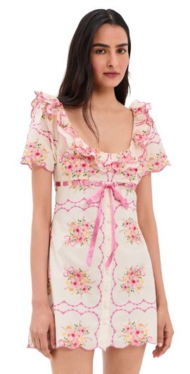For Love & Lemons For Love & Lemons Scarlett Mini Dress Cream