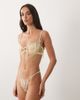 For Love & Lemons For Love & Lemons Twilight embellished sheer underwire bra in pale yellow floral - part of a set - 2