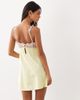 For Love & Lemons For Love & Lemons Twilight v-neck floral lace detail mini slip dress in pale yellow - 4