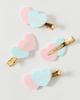 For Love & Lemons For Love & Lemons UO Exclusive Crease-Free Hair Clip Set in Pastel Hearts, Women's at Urban Outfitters - 2