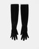 For Love & Lemons For Love & Lemons velvet lace trimmed opera length gloves in black - 1