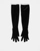 For Love & Lemons For Love & Lemons velvet lace trimmed opera length gloves in black - 3