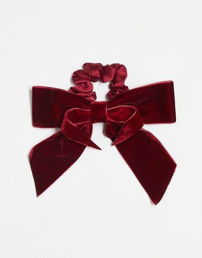 For Love & Lemons For Love & Lemons velvet ribbon hair bow scrunchie in red