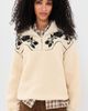 For Love & Lemons For Love & Lemons Western Floral Sherpa Sweatshirt Cream - 2